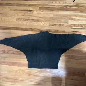 Mock neck dolman sleeve dark grey sweater
